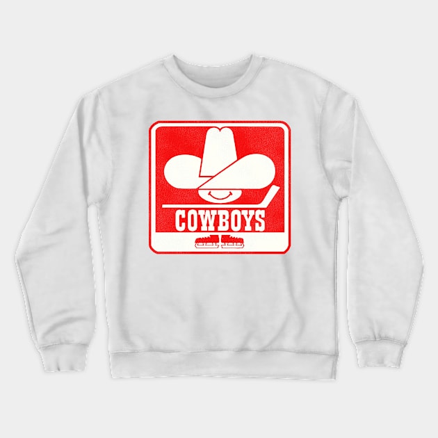 Defunct Calgary Cowboys Hockey Team Crewneck Sweatshirt by Defunctland